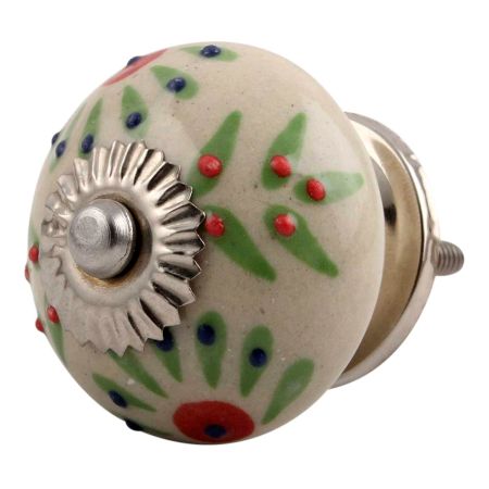 Pea Green Leaf Flower Ceramic Cabinet Knob Online